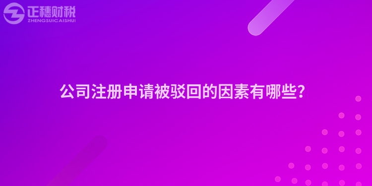 公司注冊申請被駁回的因素有哪些？