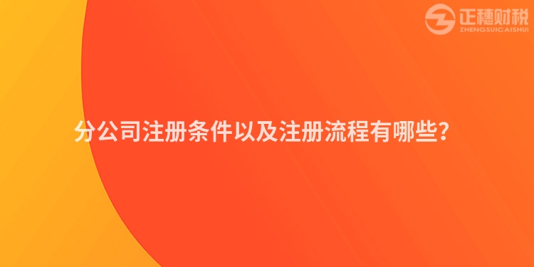 分公司注冊條件以及注冊流程有哪些？