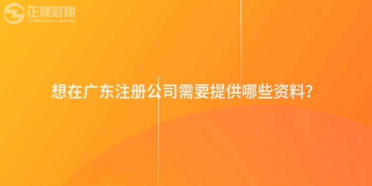 想在廣東注冊(cè)公司需要提供哪些資料？