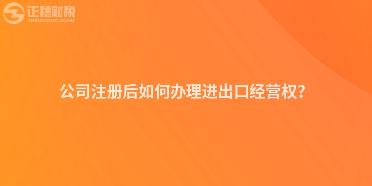 公司注冊后如何辦理進出口經(jīng)營權(quán)？