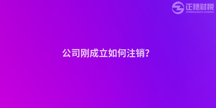 公司剛成立如何注銷？