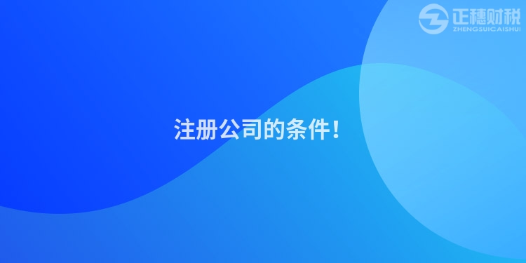 注冊公司的條件！