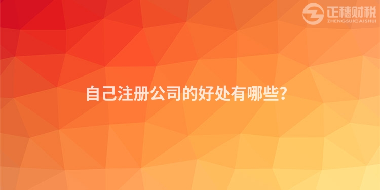 自己注冊(cè)公司的好處有哪些？