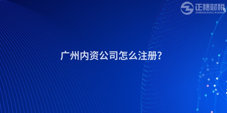 廣州內(nèi)資公司怎么注冊？