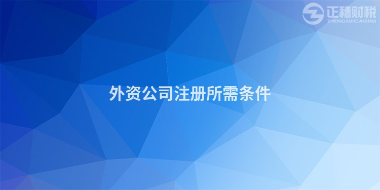 外資公司注冊(cè)所需條件