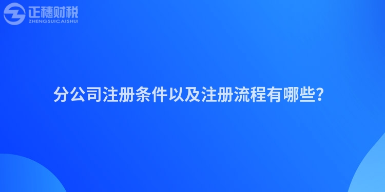 分公司注冊條件以及注冊流程有哪些？