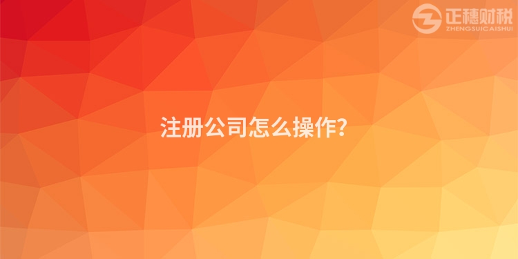 注冊(cè)公司怎么操作？