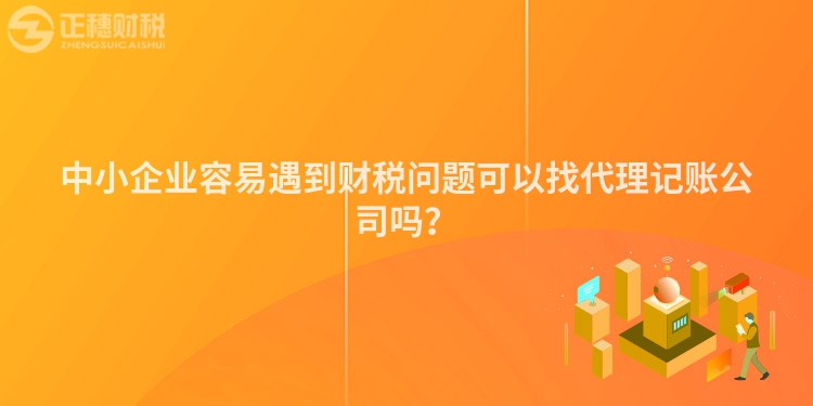 中小企業(yè)容易遇到財(cái)稅問題可以找代理記賬公司嗎？