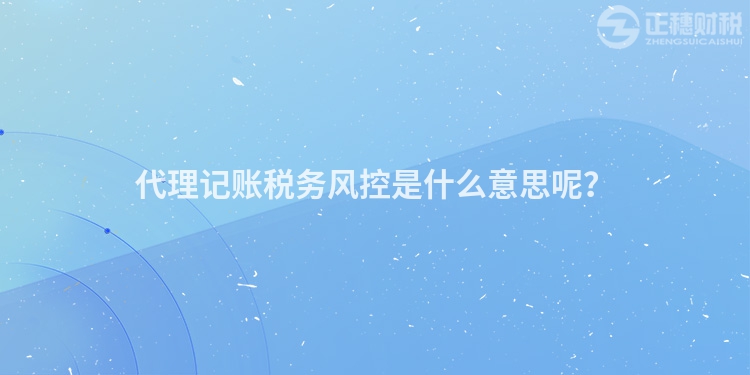 代理記賬稅務(wù)風控是什么意思呢？