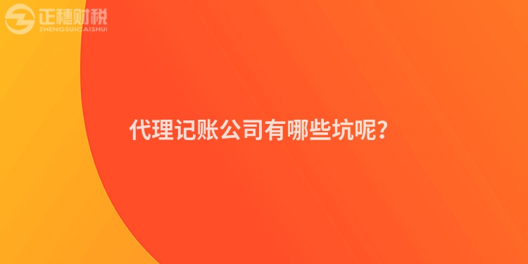 代理記賬公司有哪些坑呢？