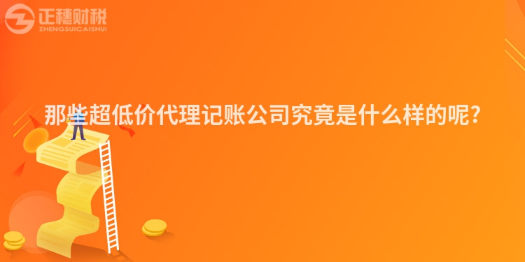 那些超低價(jià)代理記賬公司究竟是什么樣的呢?