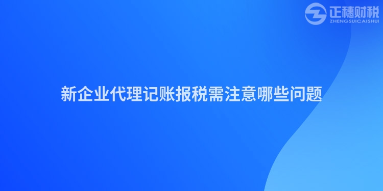 新企業(yè)代理記賬報(bào)稅需注意哪些問題
