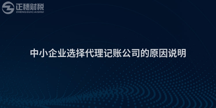 中小企業(yè)選擇代理記賬公司的原因說明