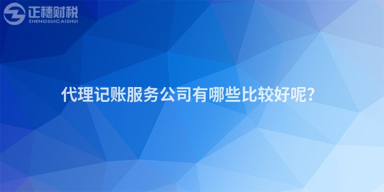 代理記賬服務(wù)公司有哪些比較好呢？
