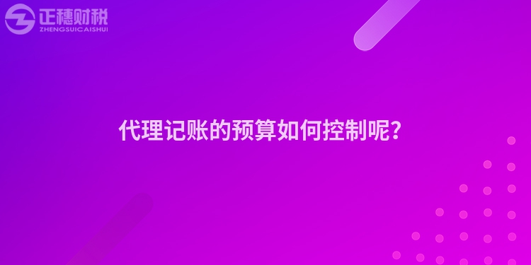 代理記賬的預(yù)算如何控制呢？
