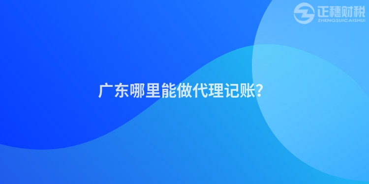廣東哪里能做代理記賬？