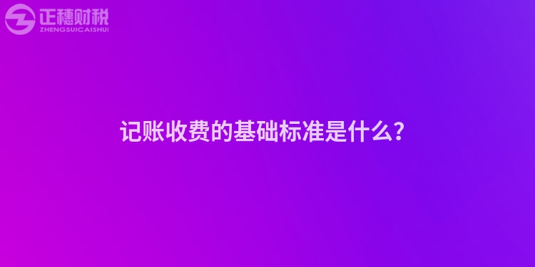 記賬收費的基礎(chǔ)標準是什么？