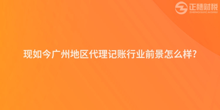 現(xiàn)如今廣州地區(qū)代理記賬行業(yè)前景怎么樣?
