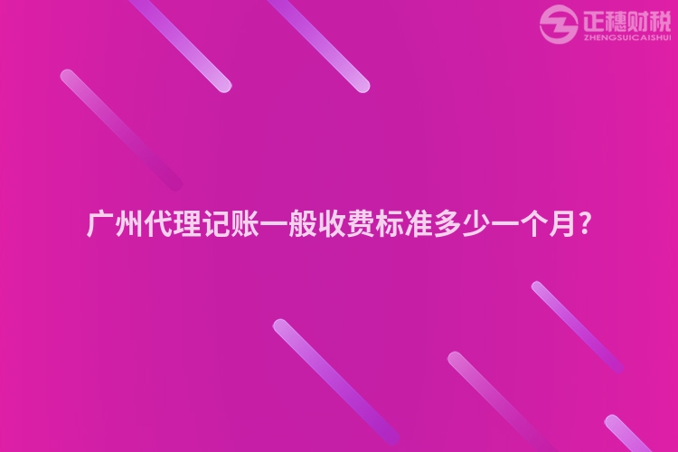 廣州代理記賬一般收費(fèi)標(biāo)準(zhǔn)多少一個月?