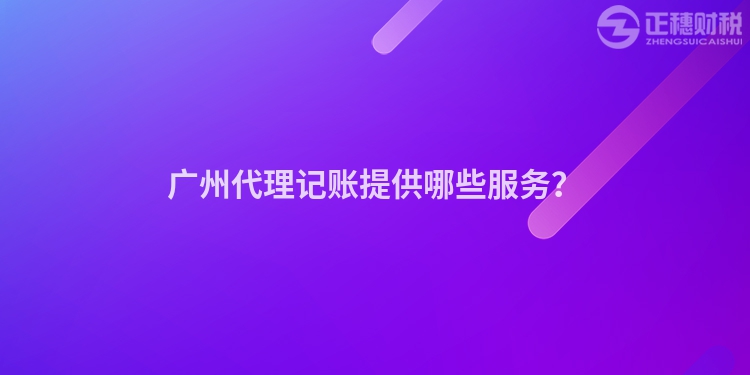 廣州代理記賬提供哪些服務(wù)？