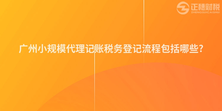 廣州小規(guī)模代理記賬稅務登記流程包括哪些?