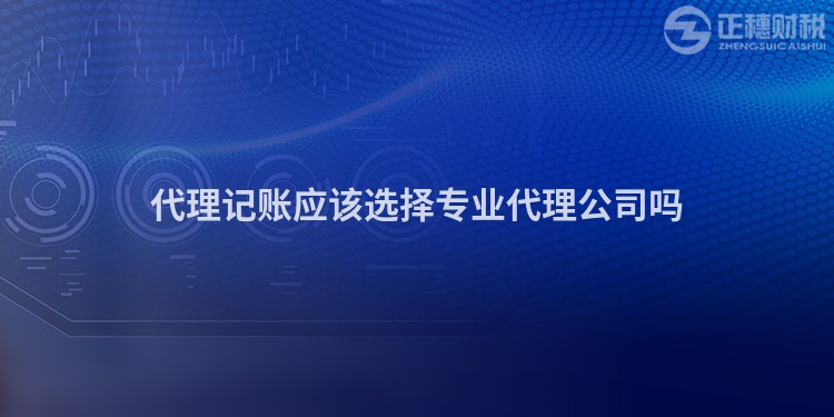 代理記賬應(yīng)該選擇專業(yè)代理公司嗎