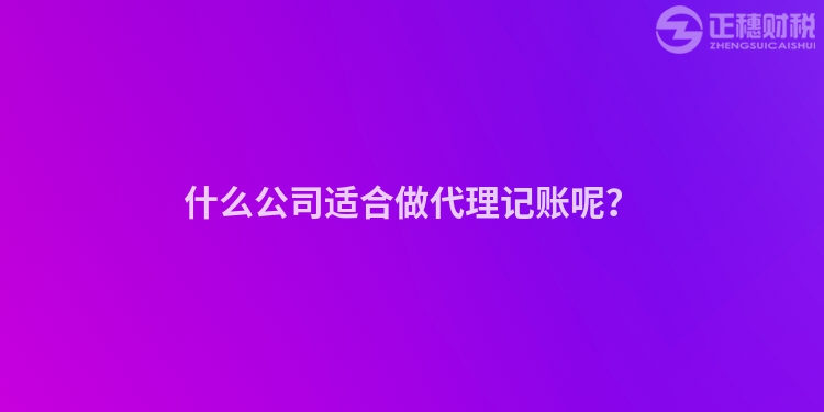 什么公司適合做代理記賬呢？