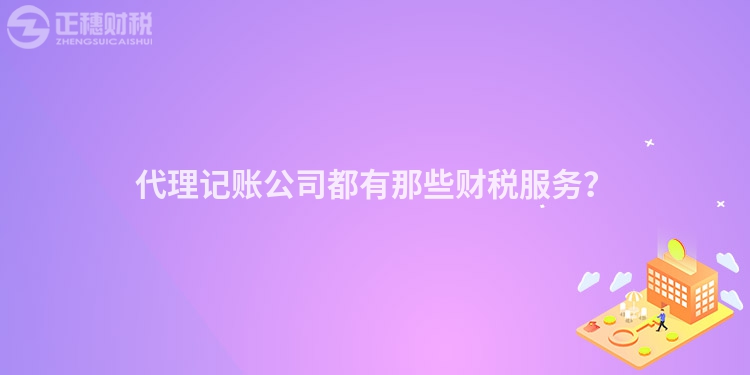 代理記賬公司都有那些財稅服務(wù)？