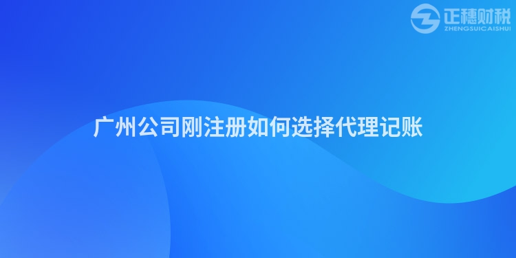 廣州公司剛注冊如何選擇代理記賬