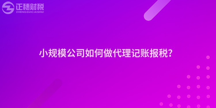 小規(guī)模公司如何做代理記賬報(bào)稅？