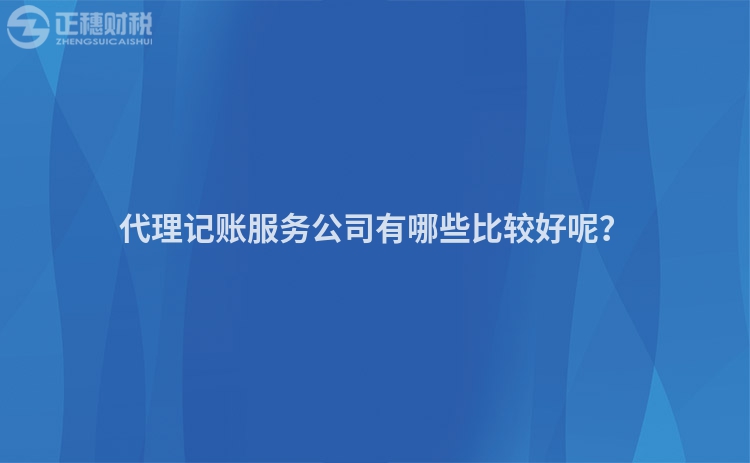 代理記賬服務(wù)公司有哪些比較好呢？