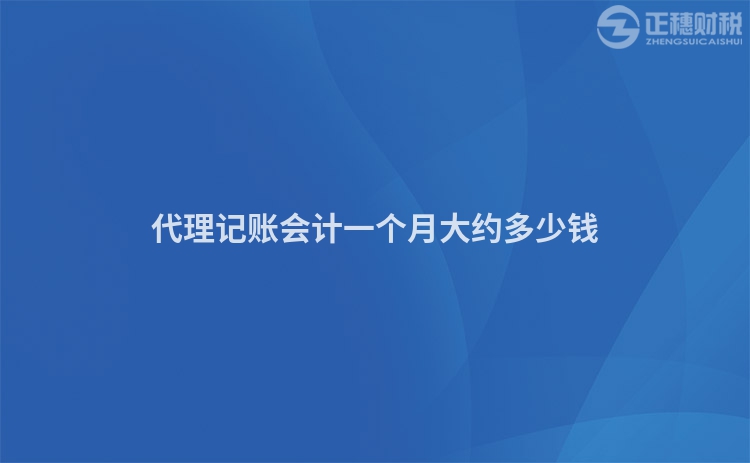 代理記賬會(huì)計(jì)一個(gè)月大約多少錢