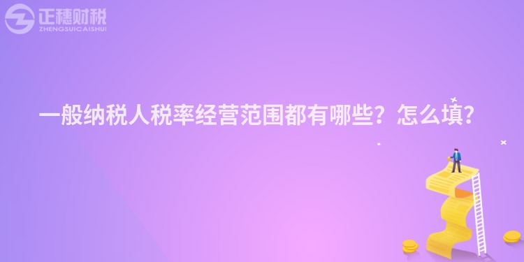 一般納稅人稅率經(jīng)營范圍都有哪些？怎么填？