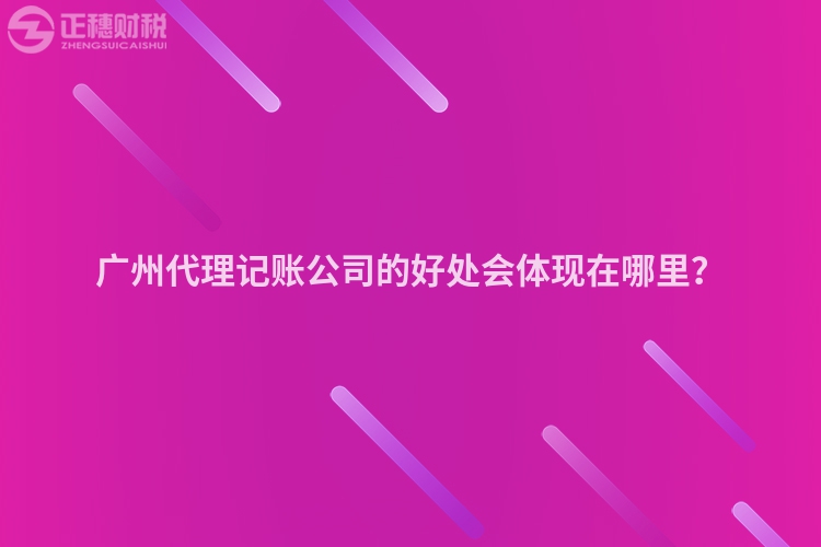 廣州代理記賬公司的好處會體現(xiàn)在哪里？
