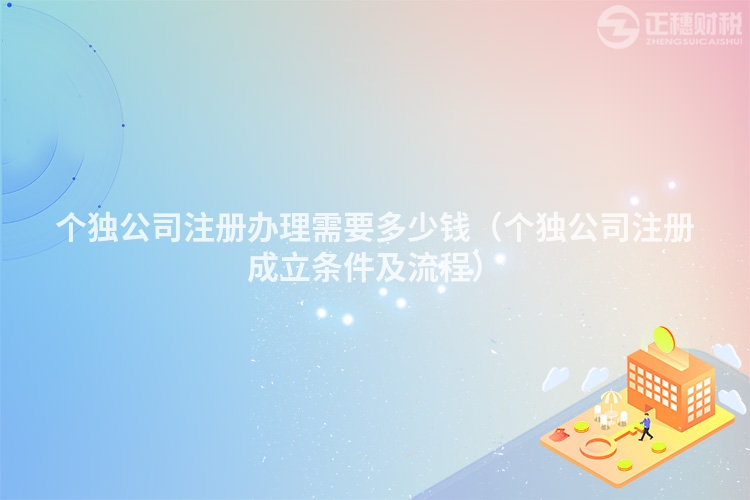 個獨公司注冊辦理需要多少錢（個獨公司注冊成立條件及流程）