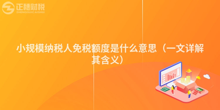 小規(guī)模納稅人免稅額度是什么意思(一文詳解其含義)