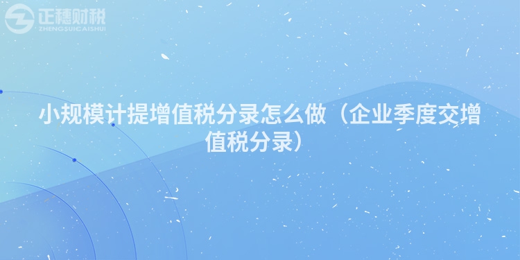 小規(guī)模計(jì)提增值稅分錄怎么做(企業(yè)季度交增值稅分錄)