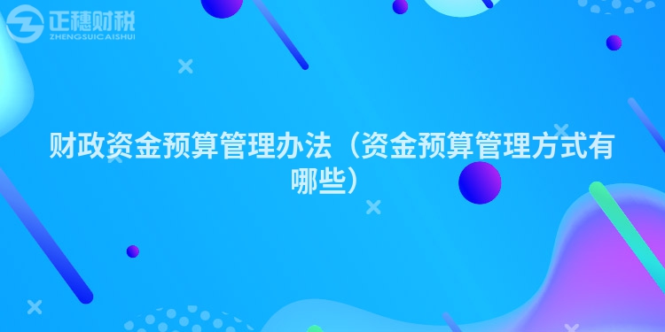 財政資金預(yù)算管理辦法（資金預(yù)算管理方式有哪些）