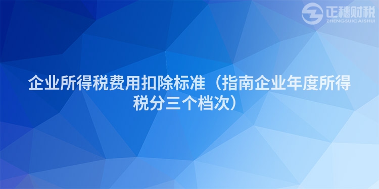 企業(yè)所得稅費(fèi)用扣除標(biāo)準(zhǔn)(指南企業(yè)年度所得稅分三個檔次)