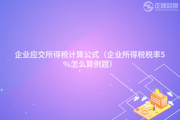 企業(yè)應(yīng)交所得稅計(jì)算公式（企業(yè)所得稅稅率5%怎么算例題）
