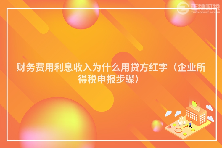 財務(wù)費用利息收入為什么用貸方紅字（企業(yè)所得稅申報步驟）
