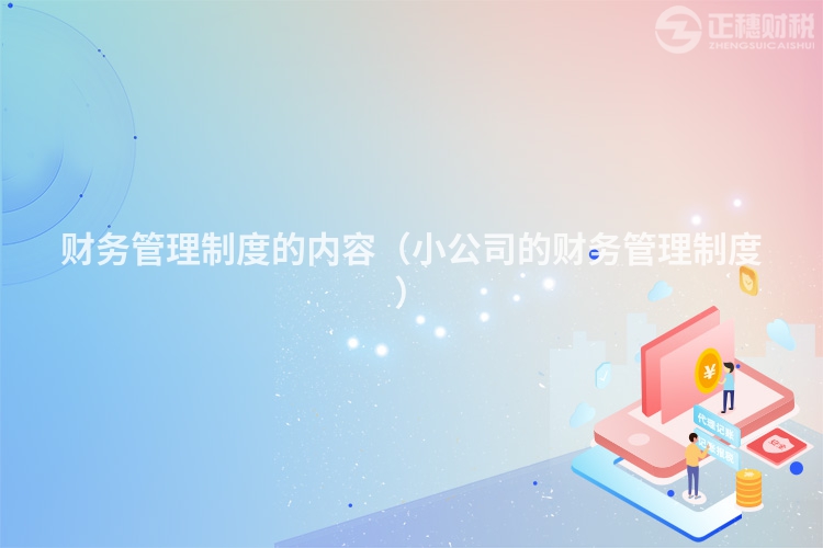 財務(wù)管理制度的內(nèi)容（小公司的財務(wù)管理制度）