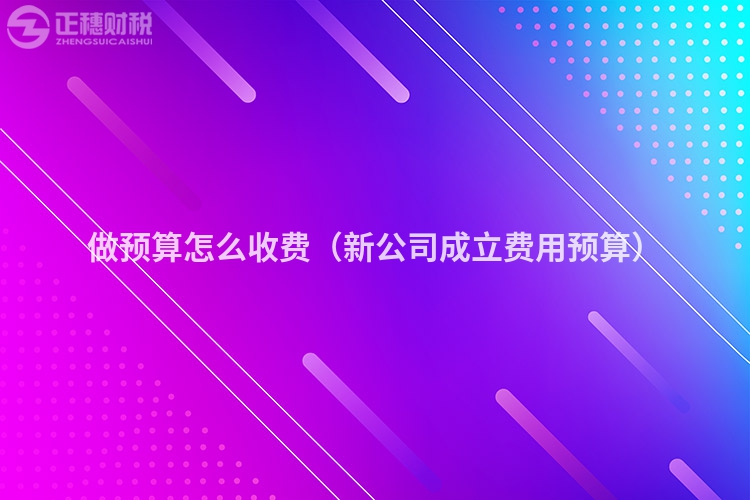 做預(yù)算怎么收費(fèi)（新公司成立費(fèi)用預(yù)算）