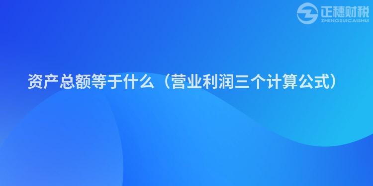 資產(chǎn)總額等于什么(營業(yè)利潤三個(gè)計(jì)算公式)