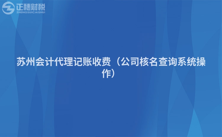 蘇州會(huì)計(jì)代理記賬收費(fèi)(公司核名查詢系統(tǒng)操作)