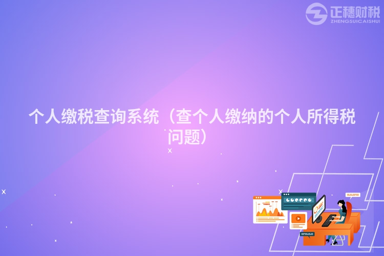 個(gè)人繳稅查詢系統(tǒng)(查個(gè)人繳納的個(gè)人所得稅問題)